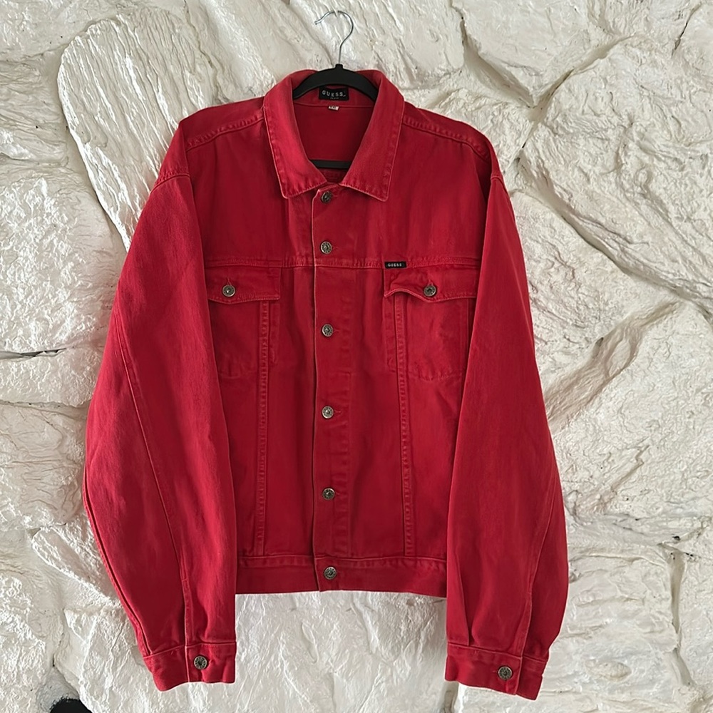 Vintage red denim GUESS jacket